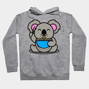 Cute koala eats noodles Hoodie